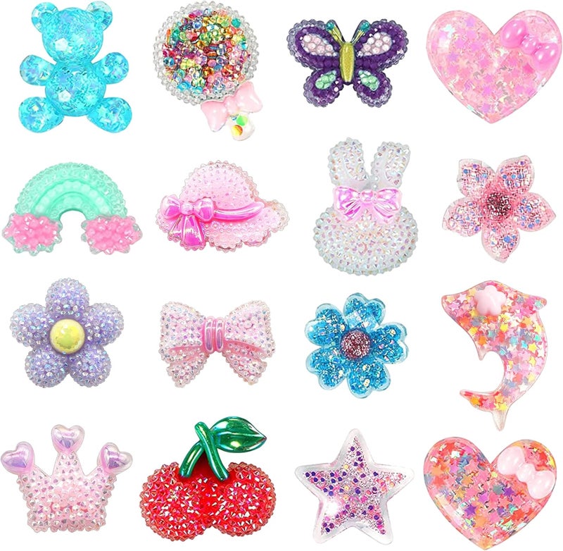 DNT Cute bling Shoe Charms for Girls Cute Shoe Charms for Adults Teens Kids Kawaii Shoe Decoration Charms for Clog Sandals Birthday Party Gift - Image 2